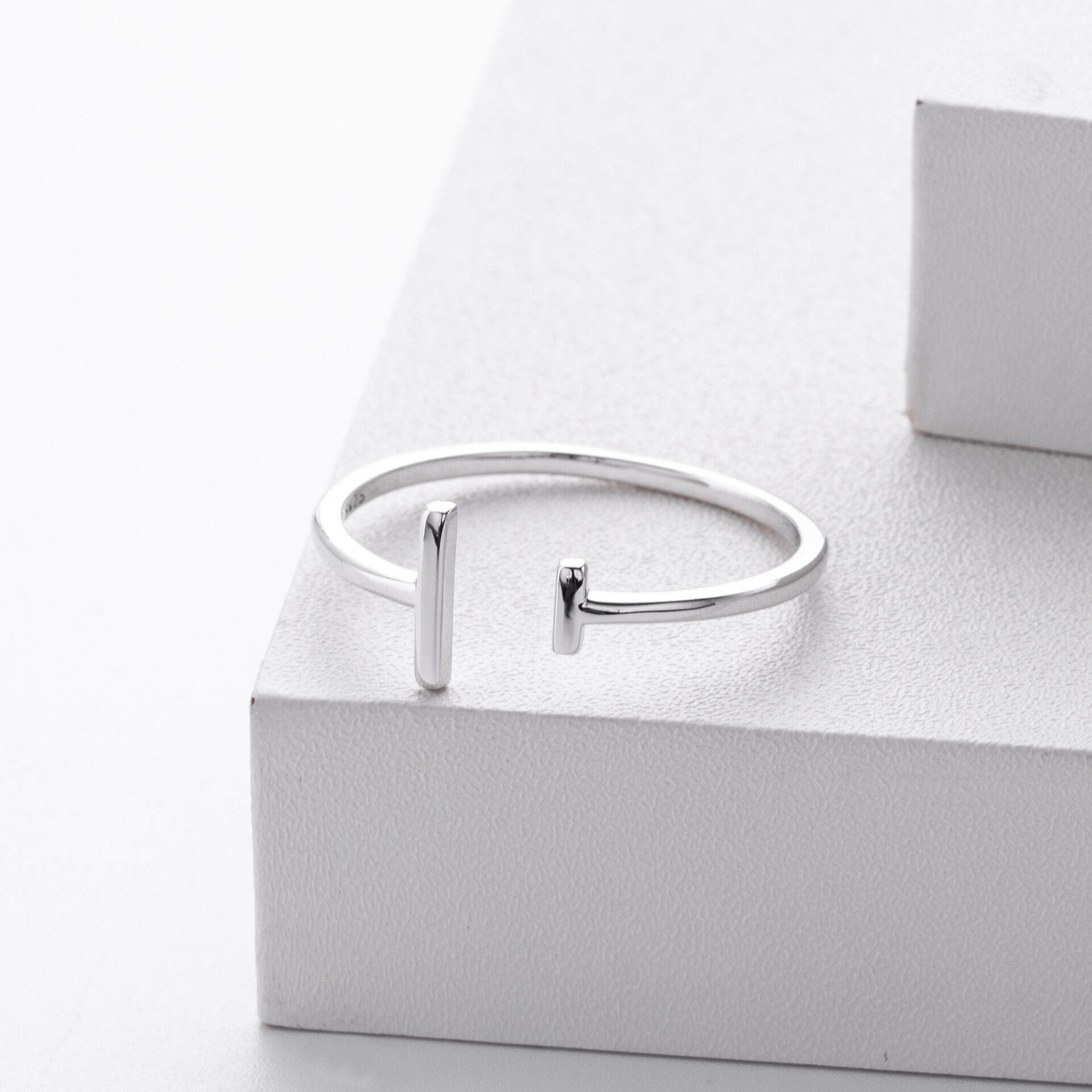 Bagues Pour Femmes En Argent Sterling 925 De Forme Irrégulière, Collection Simple Series, Couleur Argent. Image3