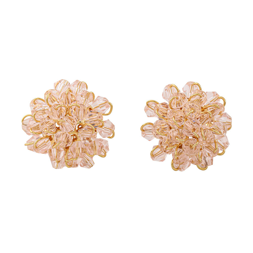Romantic Series Sweet Flower Crystal Copper Women's Stud Earrings Picture4