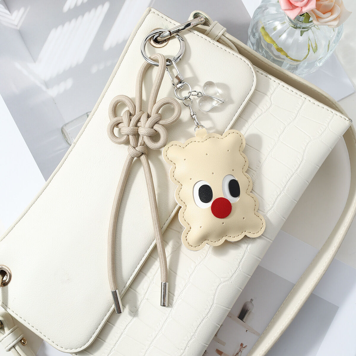 Simple Series Daily Cartoon Mixed Color Woven Pu Bag Charms 2