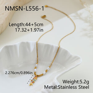 Eenvoudige Serie Dagelijkse Ketting Met Visvormige Hanger, Roestvrij Staal, Waterdicht, Goudkleurig, Dameshanger h5