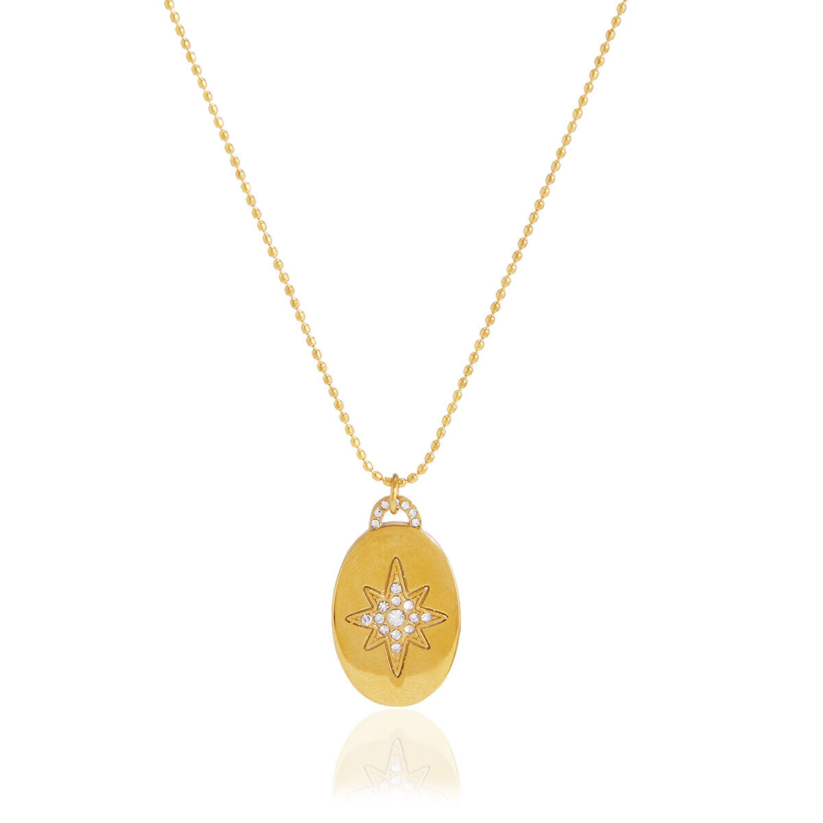 Collares Con Colgante Para Mujer De La Serie Clásica, Elegante Cadena Con Forma Elíptica, De Acero Inoxidable, Resistentes Al Agua Y De Color Dorado. Imagen5
