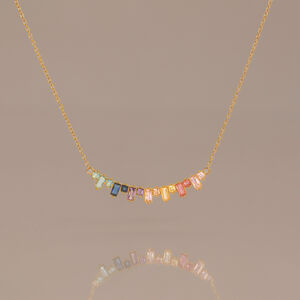 Luxurious Series Elegant Rectangle Stainless Steel Waterproof Gold Color Zircon Women's Pendant Necklaces h5 Picture3