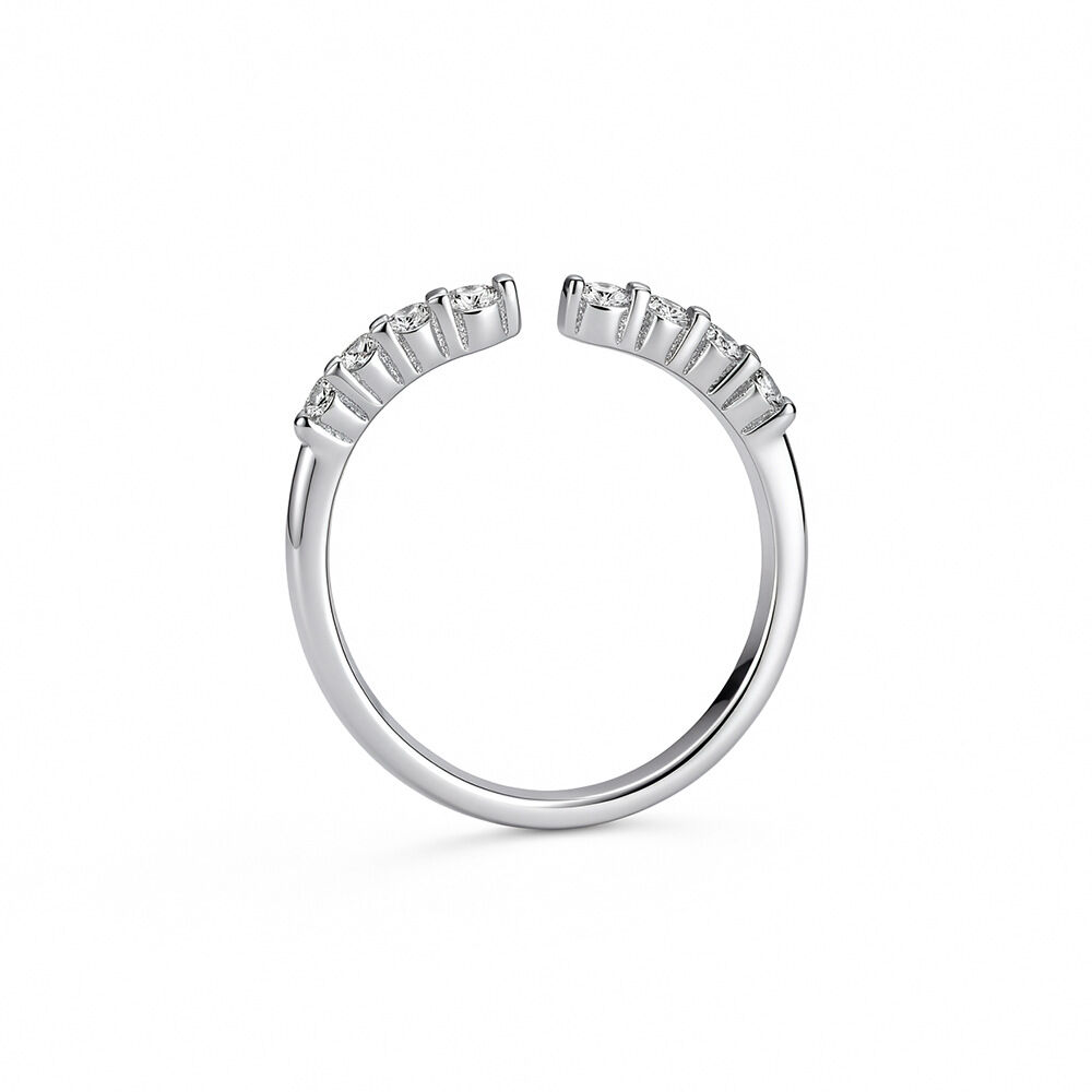 Simple Series Elegant Circle 925 Sterling Silver Color Rhodium Plating Women's Moissanite Rings Picture4