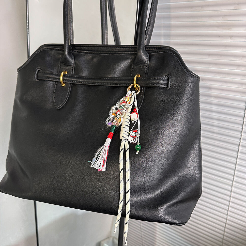 Simple Series Casual Twist Christmas Tassel Mixed Color Woven Rope Bag Charms h5Picture2