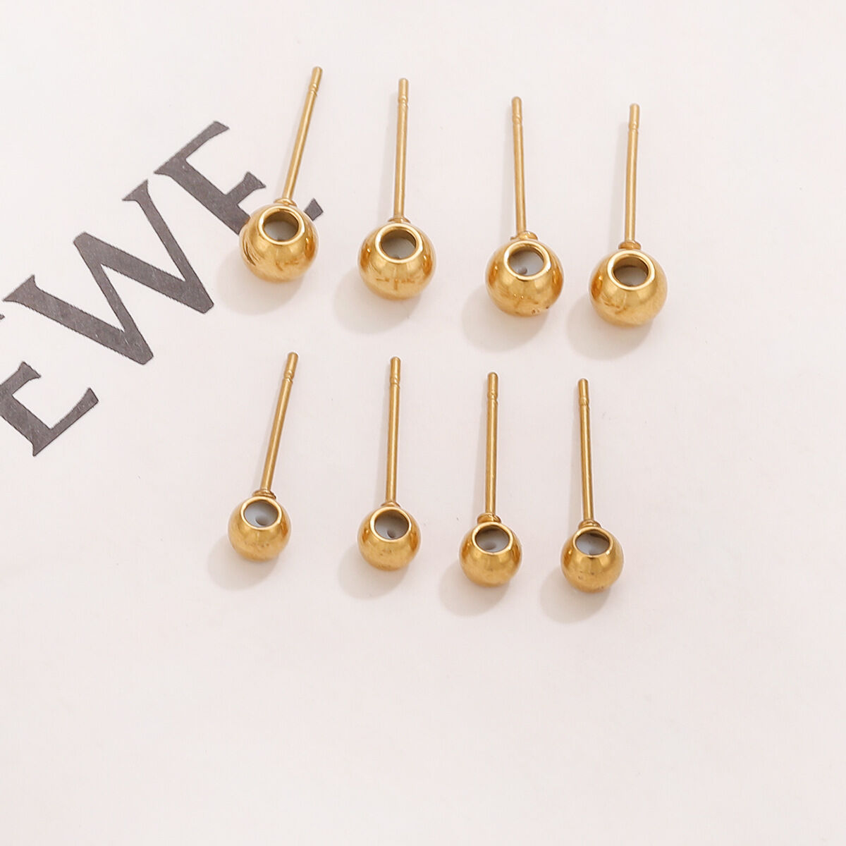 Solid Color Stainless Steel Waterproof Gold Color Earrings Findings h5 Picture3