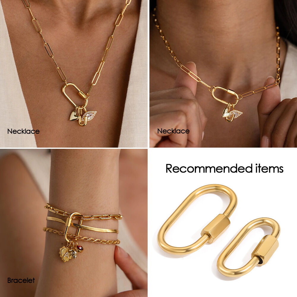 Einfache Serie DIY Rechteckige Edelstahl Wasserdichte Goldfarbene Schmuckverschlüsse h5 Bild5