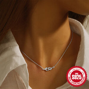 Colliers Pour Femmes En Argent Sterling 925 Plaqué Rhodium, Collection Simple Series Elegant Twist h5 Image2