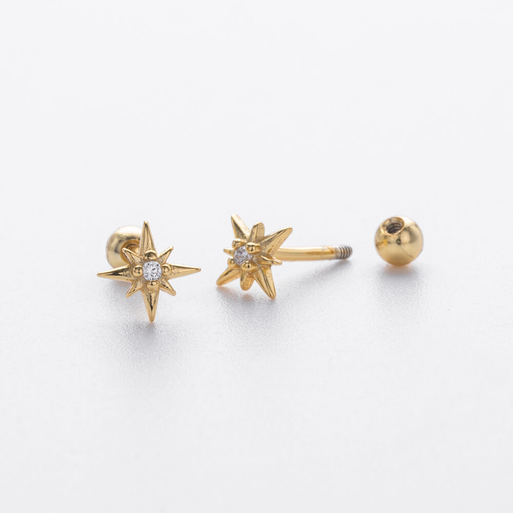 Boucles D'Oreilles Colorées Daily Star Pour Femmes, Plaquées Rhodium, En Argent Sterling 925, Collection Simple Series. h5Image3