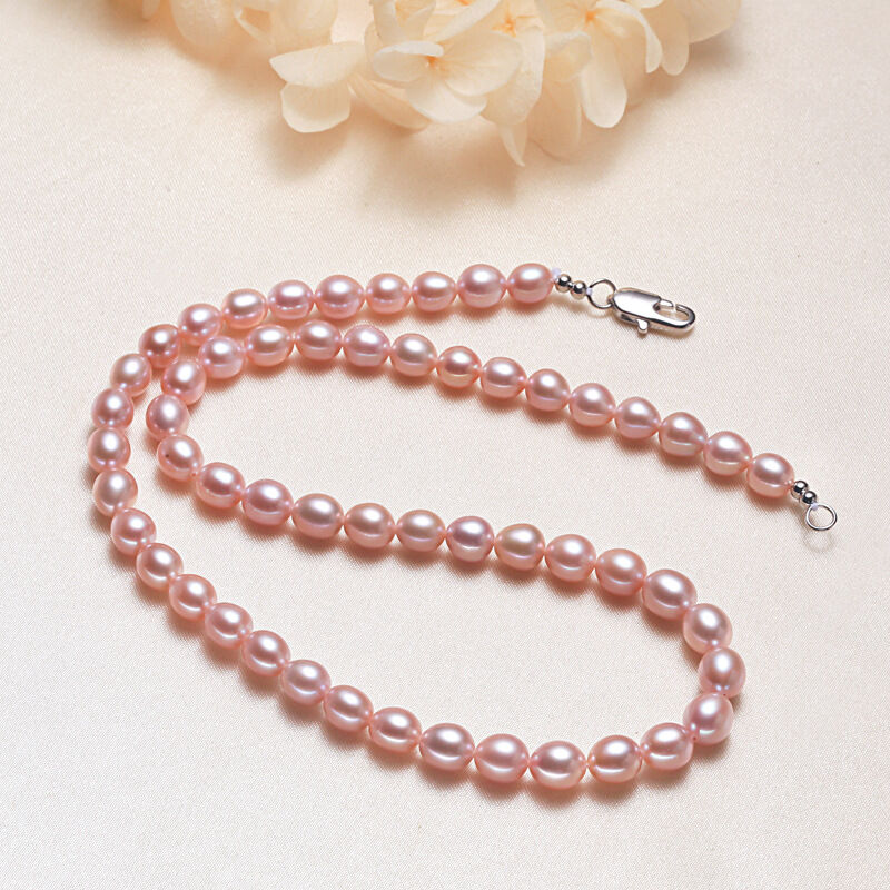Eenvoudige serie elegante kralen, zoetwaterparels, damesparelketting 2