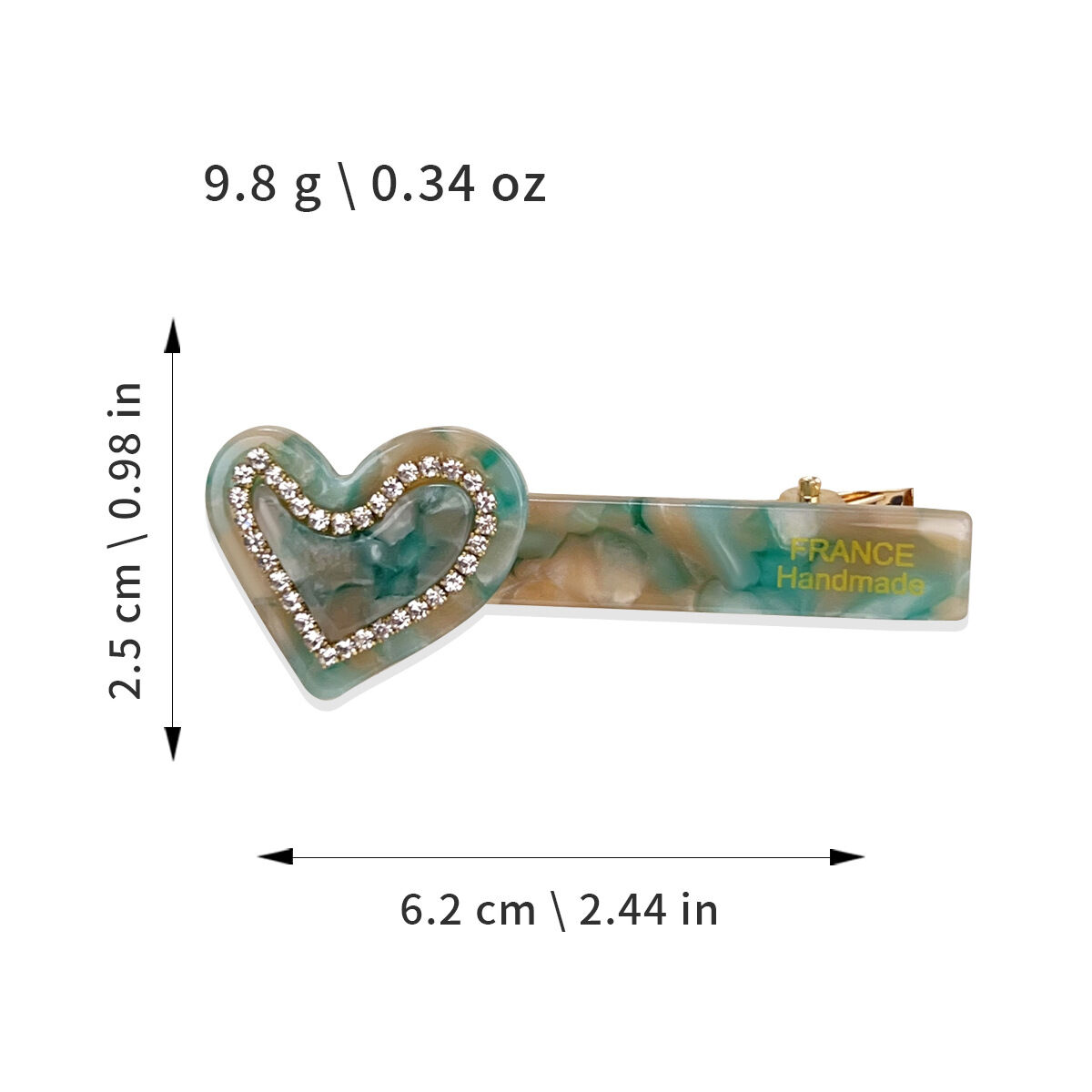 Simple Series Daily Heart Solid Color Gradient Color Acetate Rhinestone Unisex Hair Clips Picture3