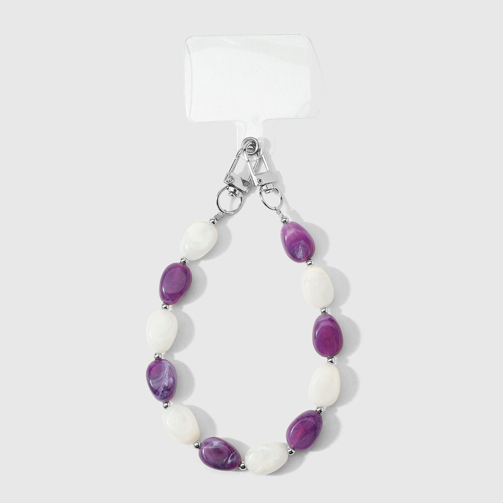 Simple Series Daily Solid Color Beads Alloy Phone Chain