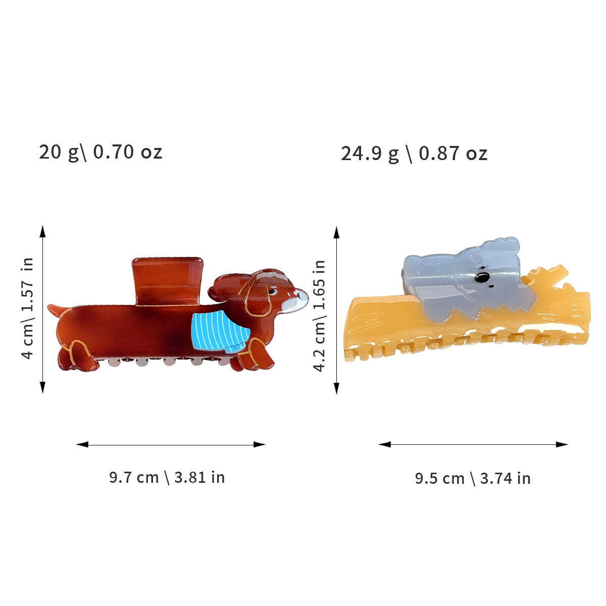 Simple Series Schattige Dieren Gemengde Kleuren Teckel Acetaat Haar Klauwen h5 Afbeelding3