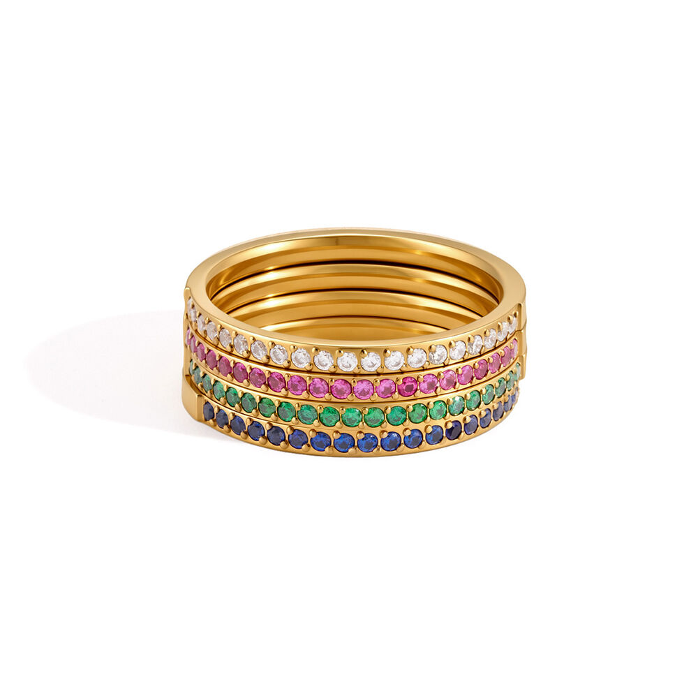 Luxurious Series Simple Circle Stainless Steel Waterproof Zircon Minimalist Rings h5Picture4