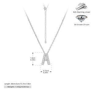 Colliers Pour Femmes En Argent Sterling 925, Couleur Couleur, Collection Simple Series Daily Letter h5