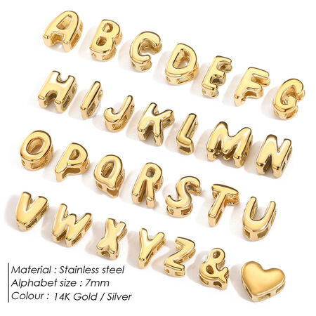 Eenvoudige serie doe-het-zelf letterhangers van roestvrij staal, waterdicht, goudkleurig, voor dames 2