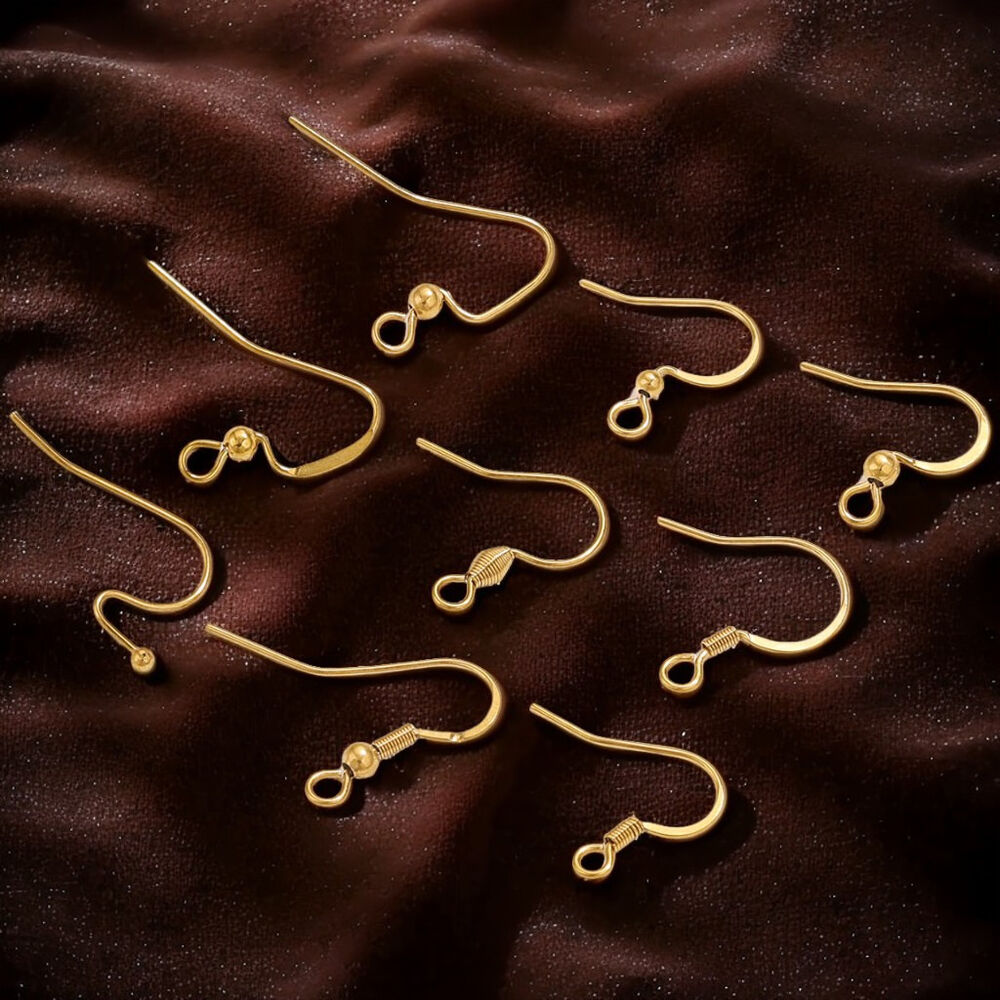 Solid Color Stainless Steel Gold Color Earrings Findings h5Picture4