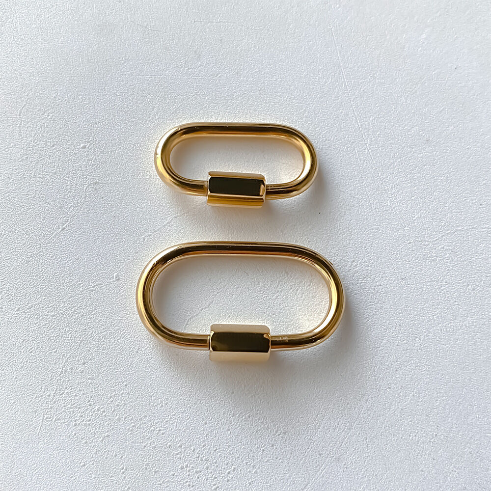 Einfache Serie DIY Rechteckige Edelstahl Wasserdichte Goldfarbene Schmuckverschlüsse Bild2