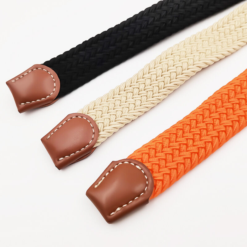 Simple Series Daily Solid Color Stripe Mixed Color Woven Nylon Woven Belt h5Picture4