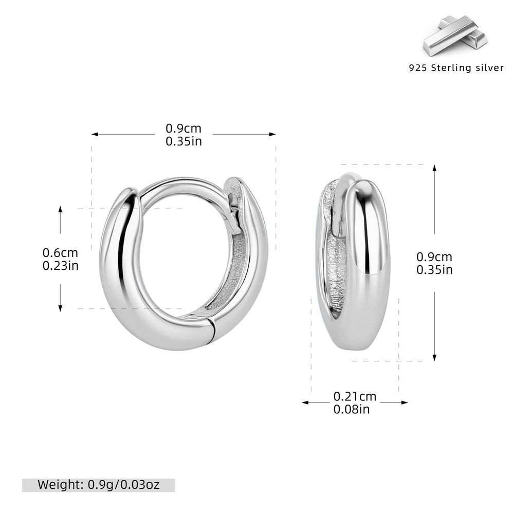 Boucles D'Oreilles Colorées Daily Circle Pour Femmes, Plaquées Rhodium, En Argent Sterling 925, Collection Simple Series.