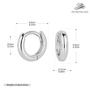 Boucles D'Oreilles Colorées Daily Circle Pour Femmes, Plaquées Rhodium, En Argent Sterling 925, Collection Simple Series. h5