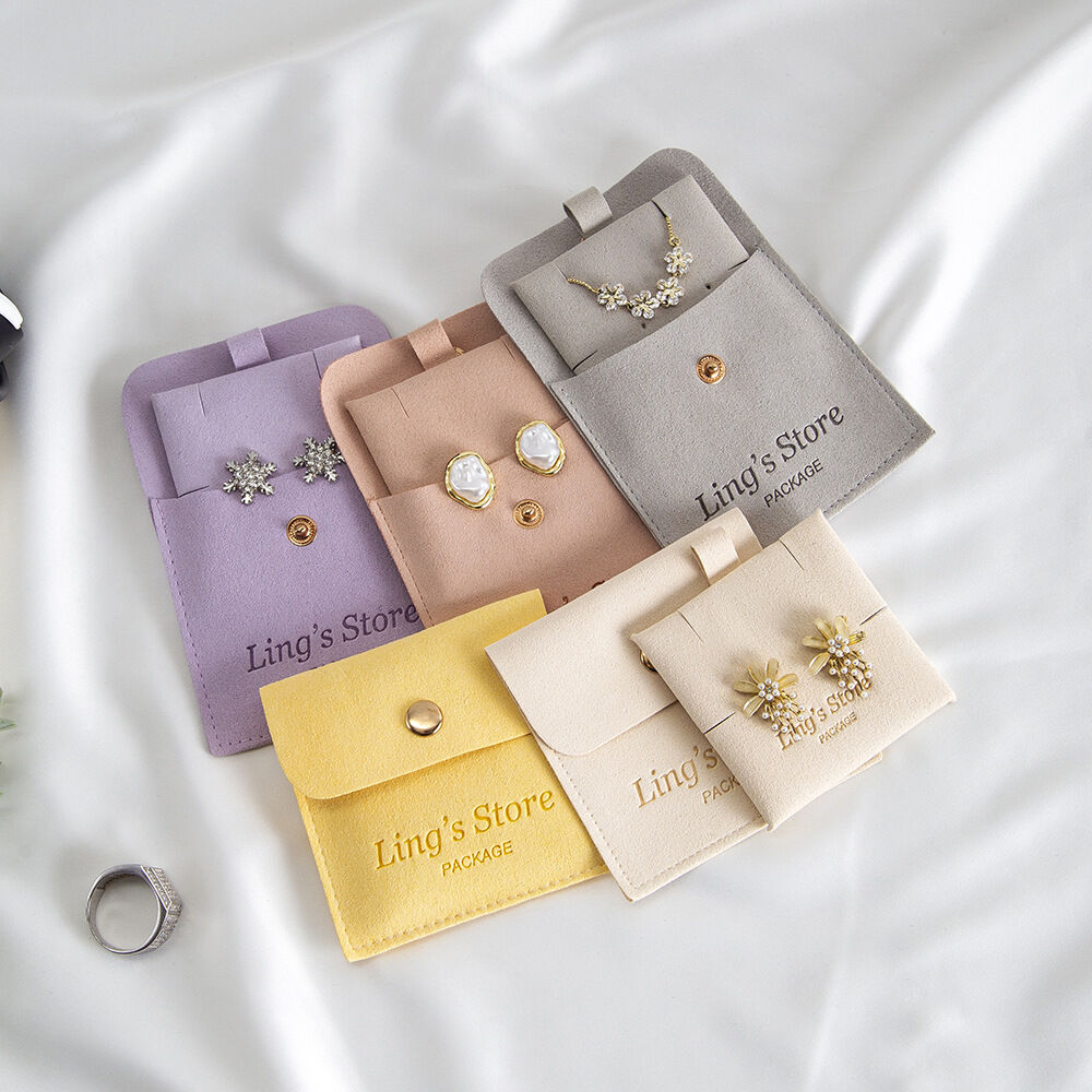 Solid Color Suede Jewelry Bags
