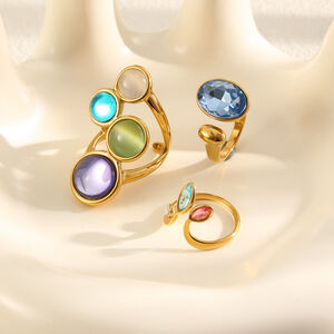 Anillos De Mujer Con Circonita Color Oro, Modelo Sweet Droplet, De La Serie Romantic, Impermeables Y Con Diseño De Gota Dulce. h5 Imagen2
