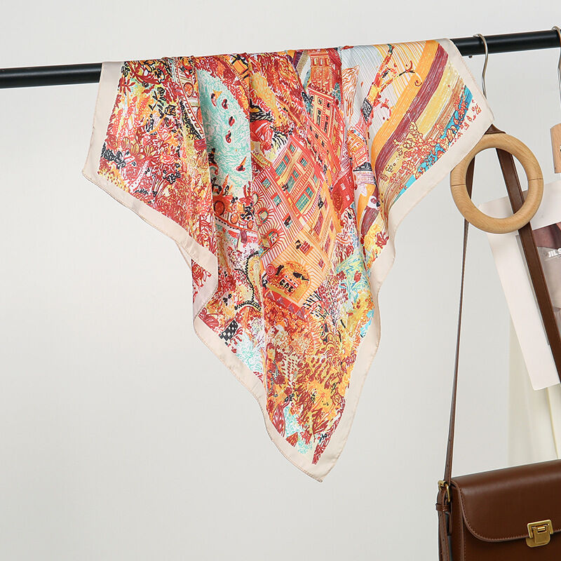 Luxurious Series Casual Cartoon Mixed Color Imitation Silk Summer Scarves Picture2