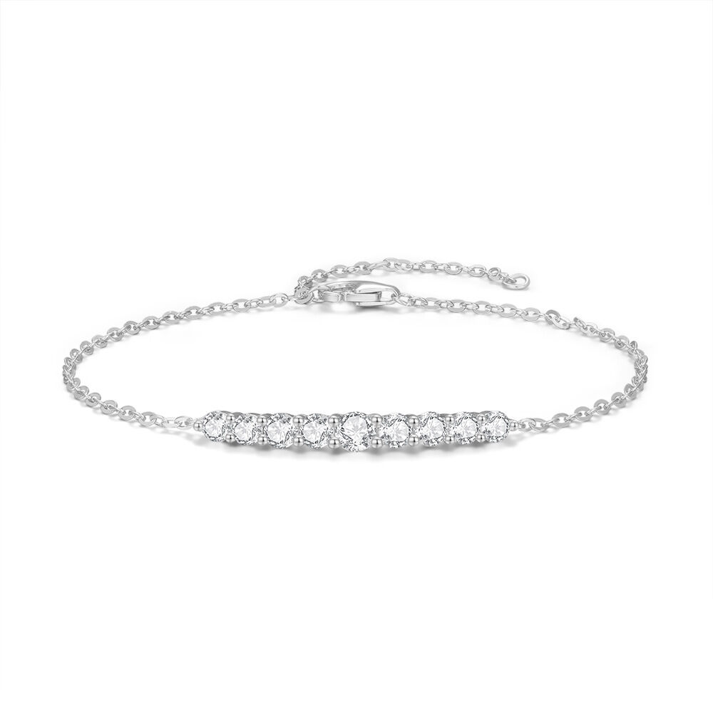 Simple Series Elegant Chain 925 Sterling Silver Color   Gold Color   Women's Moissanite Bracelets 