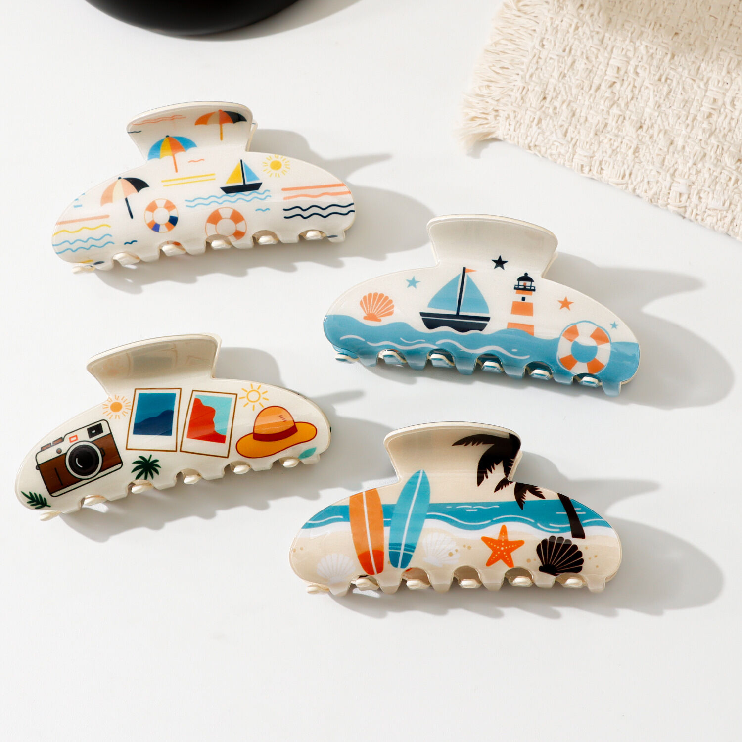 Simple Series Natural Sun Cartoon Oceanic Style Plant Pvc Hair Claws Afbeelding2