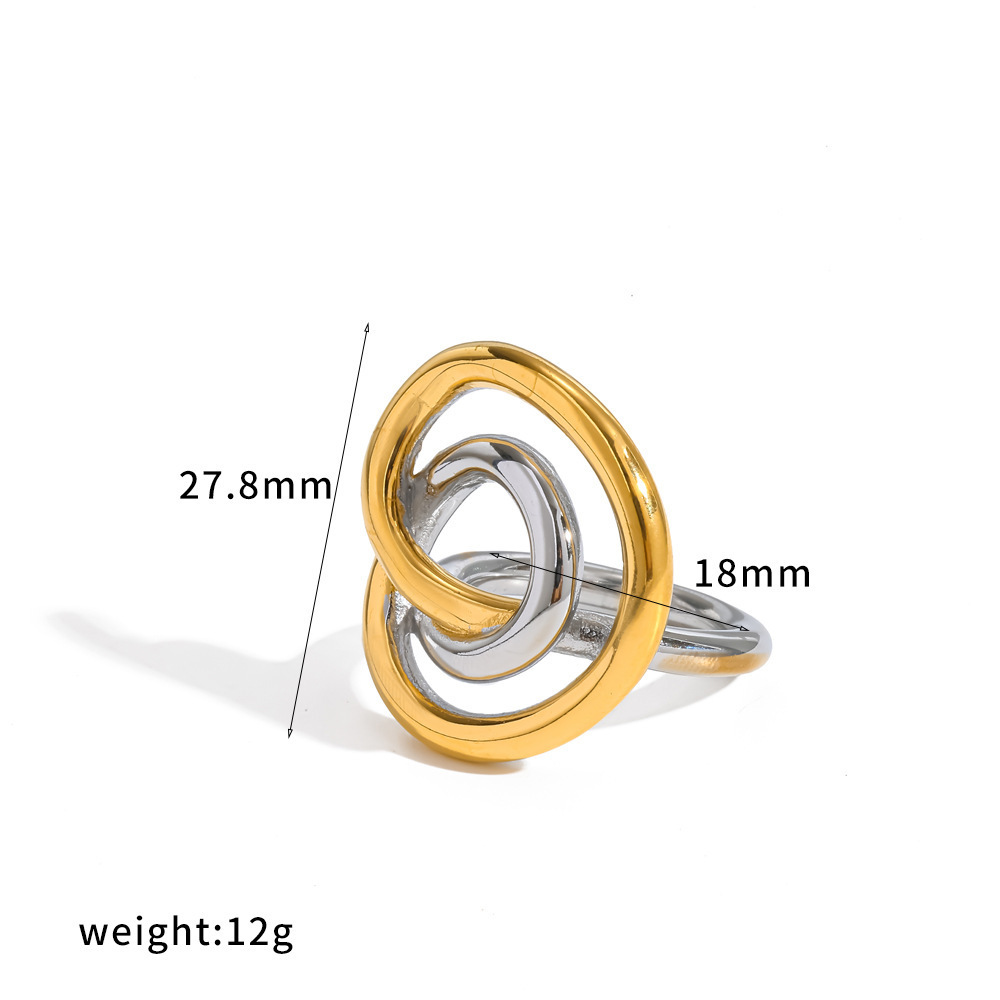 Geometric Shape Stainless Steel Waterproof Gold Color Women's Stud Earrings h5Picture2