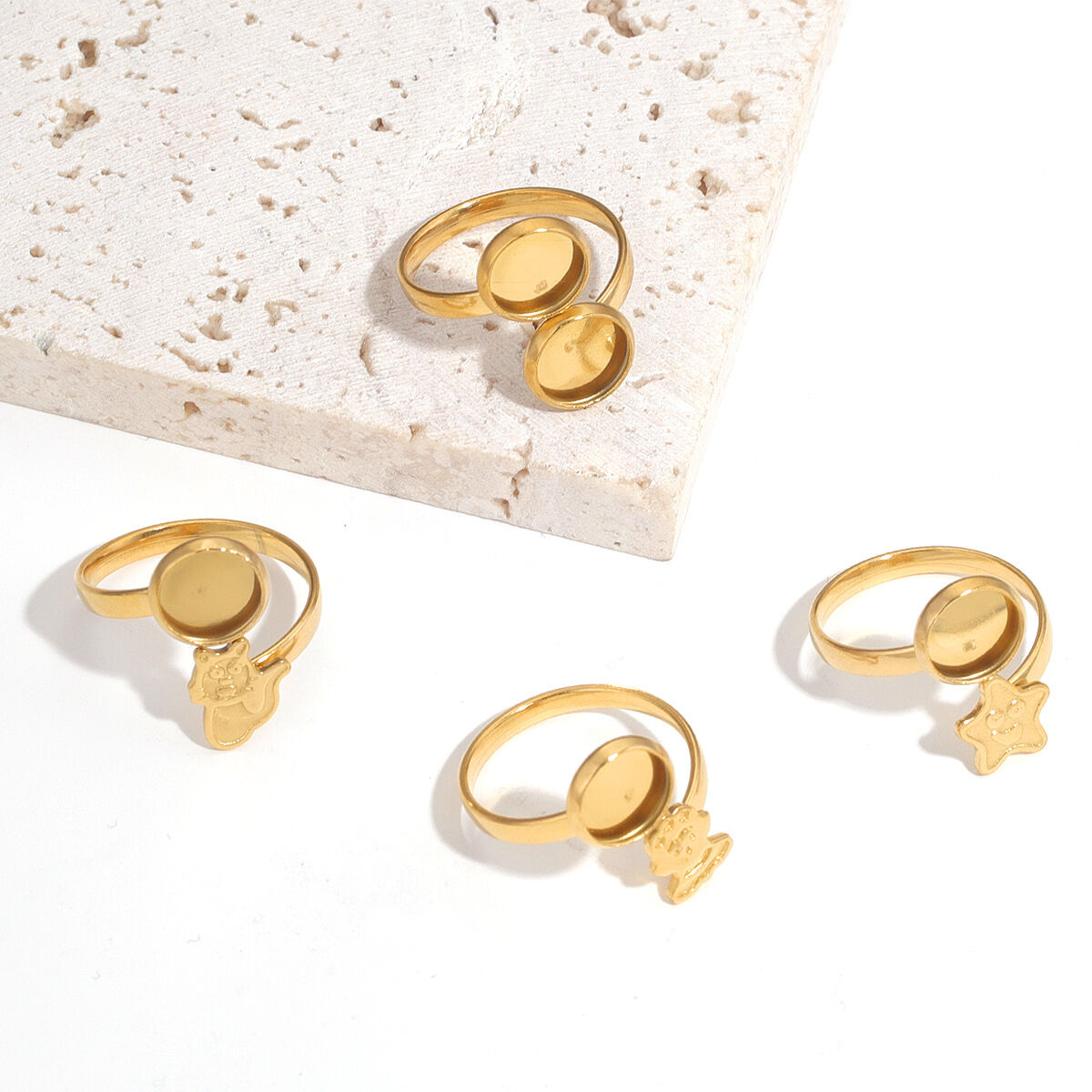 Cartoon Pattern Stainless Steel Waterproof Gold Color Jewelry Findings Picture2