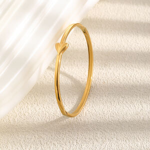 Pulseras De Mujer De La Serie Simple Elegant Heart, De Acero Inoxidable, Resistentes Al Agua Y Color Dorado. h5 Imagen2