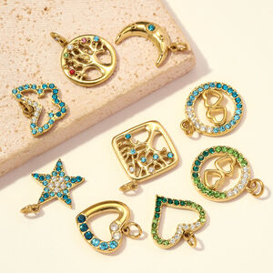 Heart Stainless Steel Waterproof Gold Color Rhinestone Women's Pendants h5 Picture3
