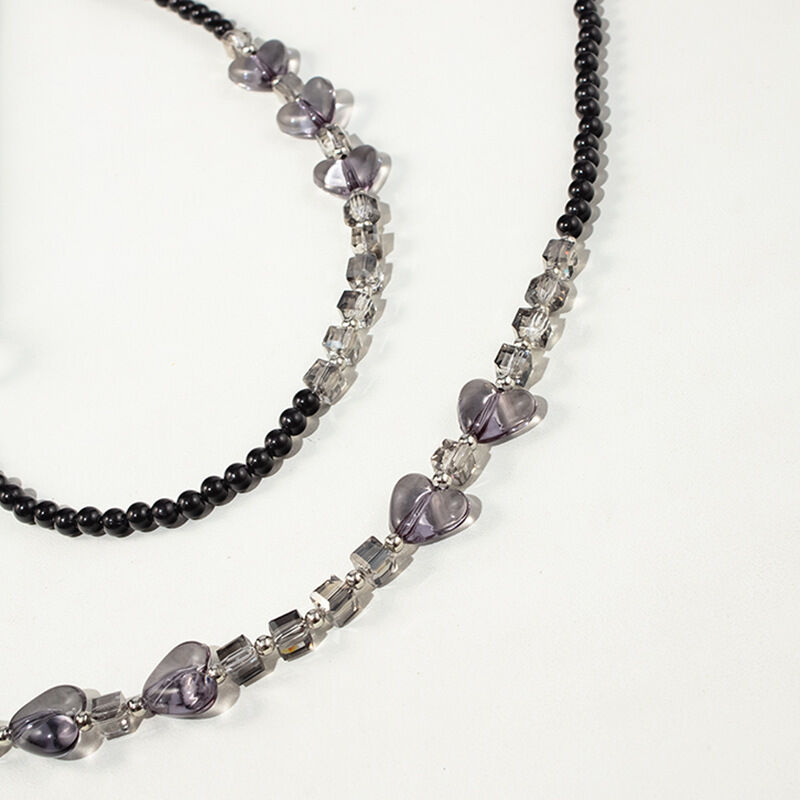 Simple Series Casual Heart Bow Knot Solid Color Beads Chain Abs Bag Straps h5Picture3