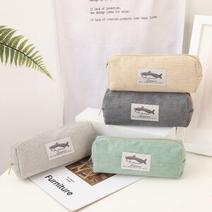 Simple Series Casual Corduroy Letter Animal Solid Color Oceanic Style Pen Pouches h5 Picture4