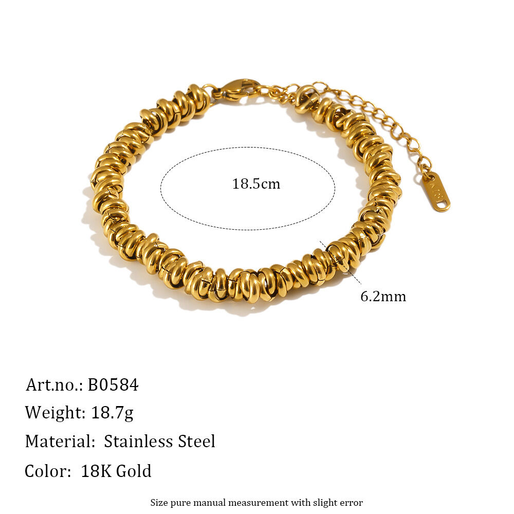 Pulseras De Cadena Para Mujer De La Serie Clásica, Sencillas, De Acero Inoxidable, Resistentes Al Agua Y Color Dorado.