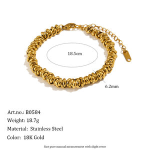 Pulseras De Cadena Para Mujer De La Serie Clásica, Sencillas, De Acero Inoxidable, Resistentes Al Agua Y Color Dorado. h5