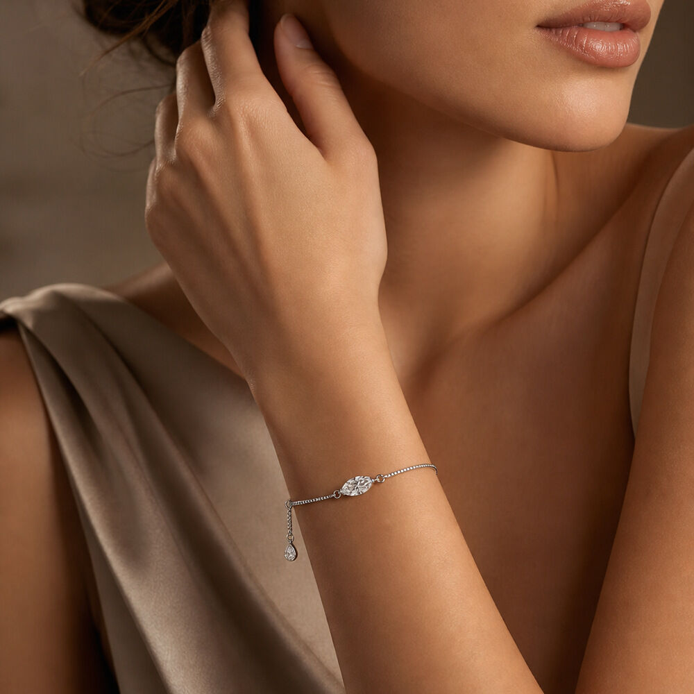 Simple Series Irregular Shape 925 Sterling Silver Color Rhodium Plating  Women's Moissanite Bracelets 2