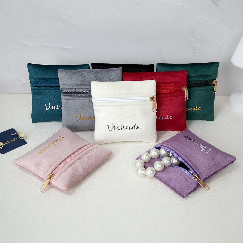 Solid Color Velvet Jewelry Bags