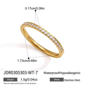 Luxurious Series Simple Circle Stainless Steel Waterproof Zircon Minimalist Rings h5