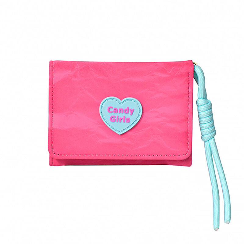 Casual Style Patchwork Letter Heart Mixed Color Premium Quality Pu Women's Square Bag Wallets & Card Holders