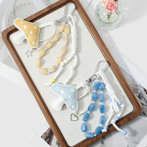 Simple Series Daily Solid Color Beads Woven Resin Bag Charms h5 Picture3