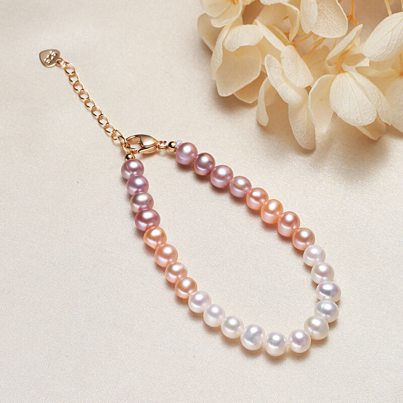 Simple Series Daily Beads Freshwater Pearls   Gold Color  Women's Pearl Bracelet Picture2