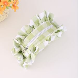 Bolsas De Maquillaje De Poliéster Con Estampado A Cuadros Sencillos De La Serie Sweet Plaid h5 Imagen3