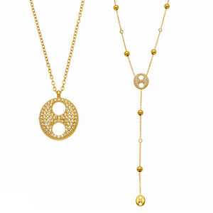 Colliers Pendentifs Pour Femmes, Collection Luxe, Forme Irrégulière, Chaîne En Acier Inoxydable Étanche Couleur Or h5 Image4