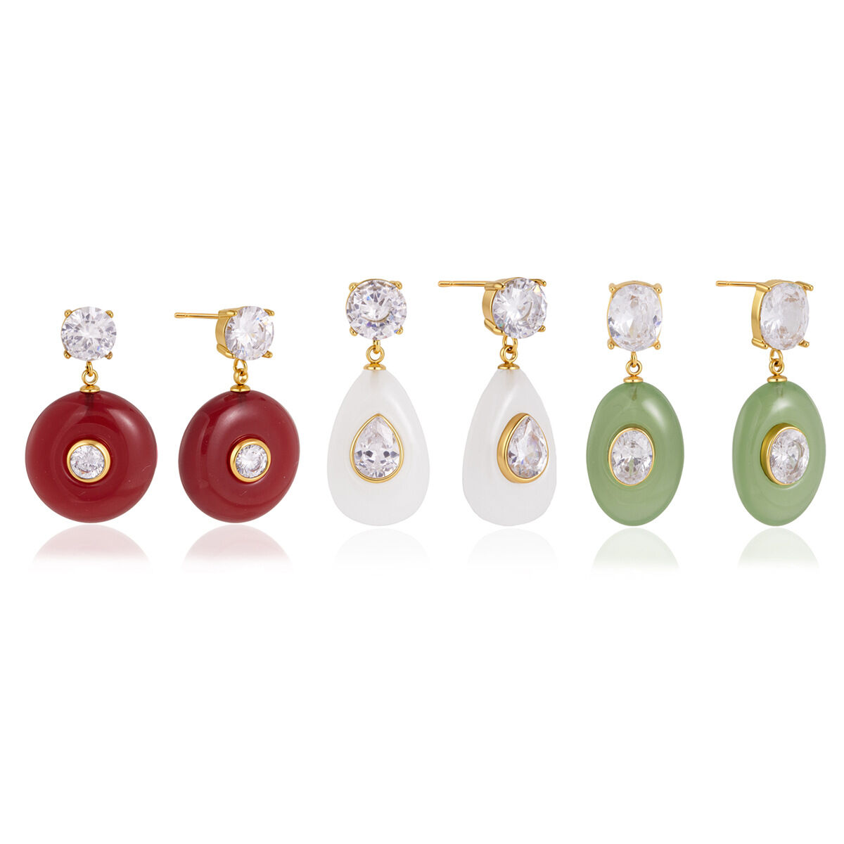 Simple Series Retro Ellipse Shape Stainless Steel Waterproof   Gold Color  Women's Drop Earrings Picture5