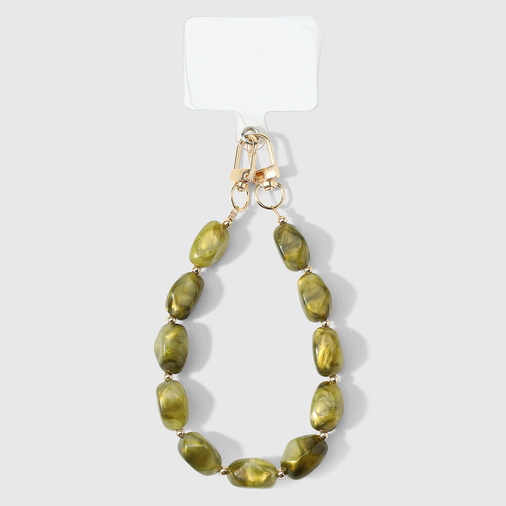 Simple Series Daily Solid Color Beads Alloy Phone Chain