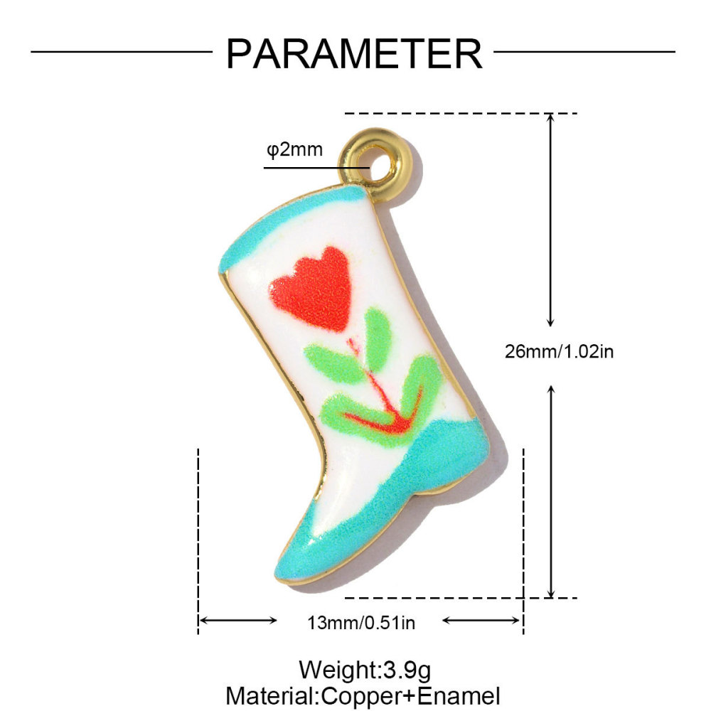 Romantic Series Enamel Flower Copper Gold Color Women's Pendants 