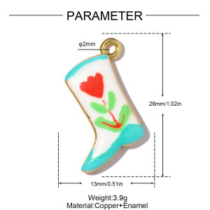 Romantic Series Enamel Flower Copper Gold Color Women's Pendants h5 