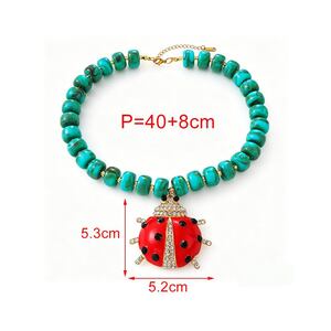 Romantic Series Bohemian Animal Beads Resin Gold Color Women's Beaded Necklaces h5 Picture5